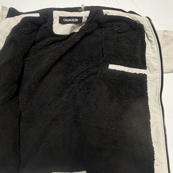 Calvin Klein Women's Ivory Zip Up Winter Jacket Size XL Sherpa Lined - Picture 7 of 16